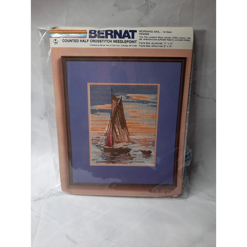 Bernat Counted Half Cross Stitch Kit Morning Sail H04504 Vintage 1983